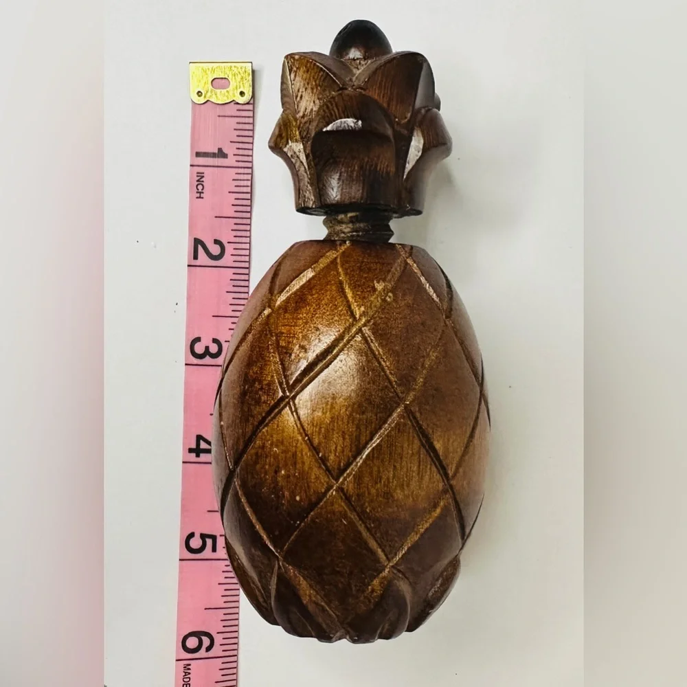 Vintage Wooden Carved Pineapple Screw Nutcracker